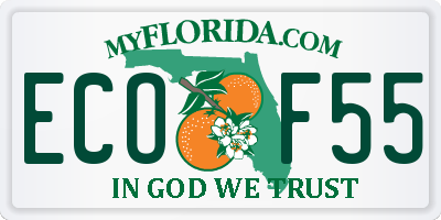 FL license plate ECOF55