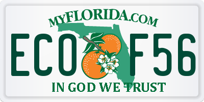 FL license plate ECOF56