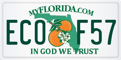 FL license plate ECOF57
