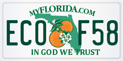 FL license plate ECOF58