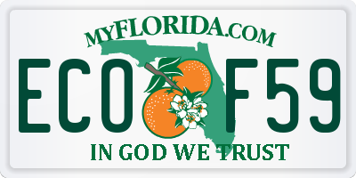 FL license plate ECOF59