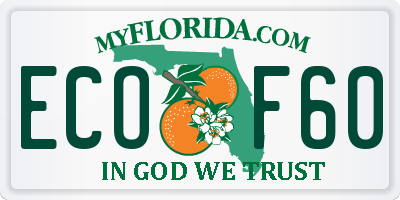 FL license plate ECOF60