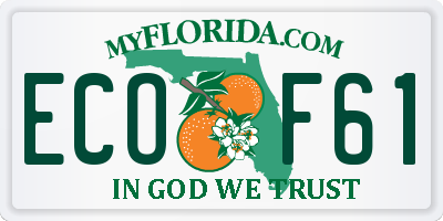 FL license plate ECOF61