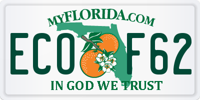 FL license plate ECOF62