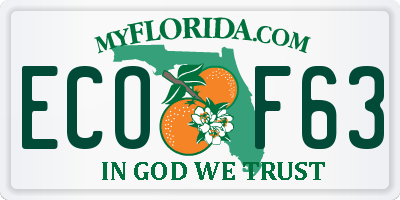 FL license plate ECOF63