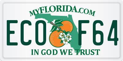 FL license plate ECOF64