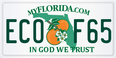 FL license plate ECOF65
