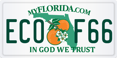 FL license plate ECOF66