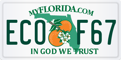 FL license plate ECOF67