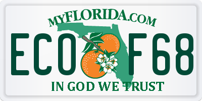 FL license plate ECOF68