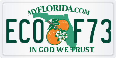 FL license plate ECOF73