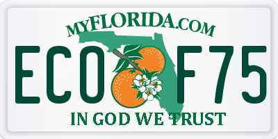 FL license plate ECOF75