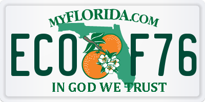 FL license plate ECOF76