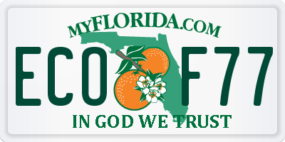 FL license plate ECOF77