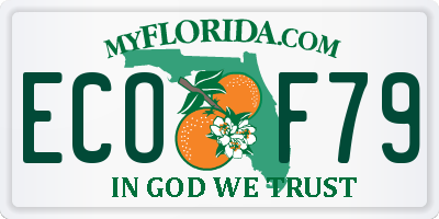 FL license plate ECOF79