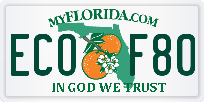 FL license plate ECOF80