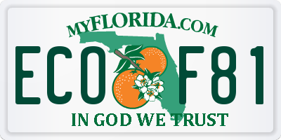 FL license plate ECOF81
