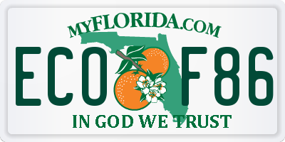 FL license plate ECOF86
