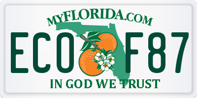FL license plate ECOF87