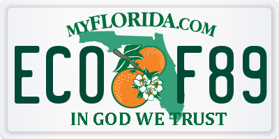 FL license plate ECOF89