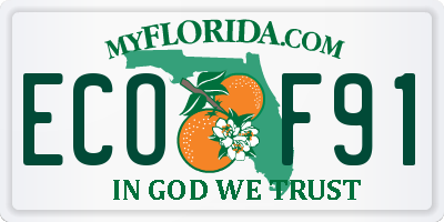 FL license plate ECOF91