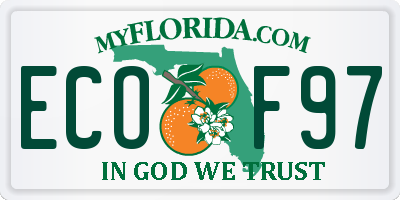 FL license plate ECOF97