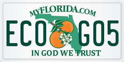FL license plate ECOG05
