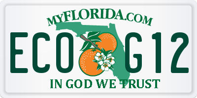 FL license plate ECOG12