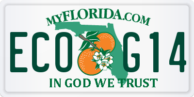 FL license plate ECOG14