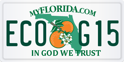 FL license plate ECOG15