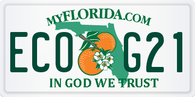 FL license plate ECOG21
