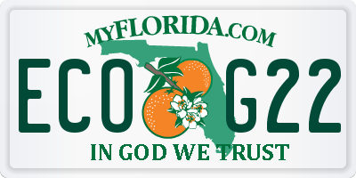 FL license plate ECOG22