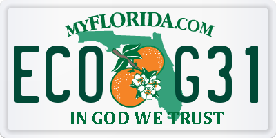 FL license plate ECOG31