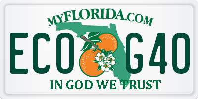 FL license plate ECOG40