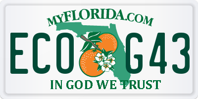 FL license plate ECOG43