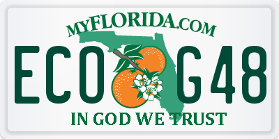 FL license plate ECOG48