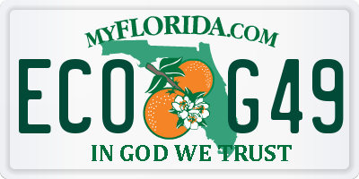 FL license plate ECOG49