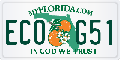 FL license plate ECOG51
