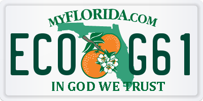 FL license plate ECOG61