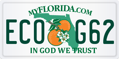 FL license plate ECOG62