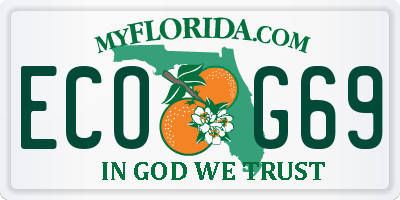 FL license plate ECOG69