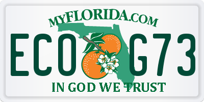 FL license plate ECOG73