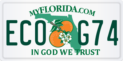 FL license plate ECOG74