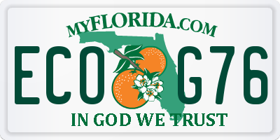 FL license plate ECOG76