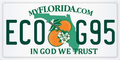 FL license plate ECOG95