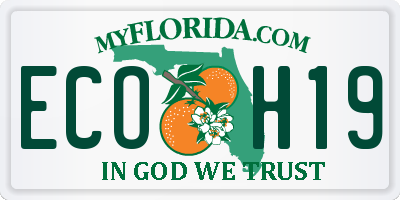 FL license plate ECOH19