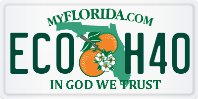 FL license plate ECOH40