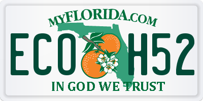 FL license plate ECOH52