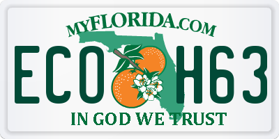 FL license plate ECOH63