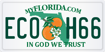 FL license plate ECOH66